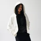 Biała rozpinana bluza z kapturem oversize NOWEAR