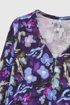 Bluzka damska z długim rękawem, fioletowa, Moodo