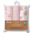 Bocioland, pieluszki muślinowe, marszczone, różowe, 70-70 cm, 3 szt.