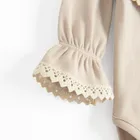 Body dziewczęce z długim rękawem, beżowe, Nicol