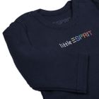 Body niemowlęce z długim rękawem, białe, granatowe, zestaw, 2 szt., Esprit