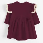 Body sukienka dziewczęce z długim rękawem, bordowe, Nicol