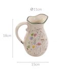 Boltze Home, wazon ceramiczny typu dzbanek, Florina, biały, wys. 18 cm