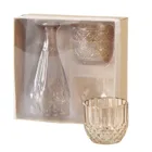 Boltze Home, zestaw szklanych dekoracji, Cherin, świeczniki i wazon