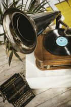 Camry, gramofon z tubą z CD/MP3/USB/nagrywaniem