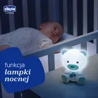 Chicco, First Dreams, lampka nocna Miś, niebieska, uspokajacz z dźwiękami