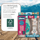 Chicco, My Wood Friends, Zestaw Tata, drewniane figurki króliczków, 2 szt.