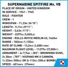 Cobi, Historical Collection WWII, Supermarine Spitfire Mk.VB, klocki, 342 elementy