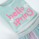 Cool Club, Komplet dziewczęcy, T-shirt, Spódnica, miętowo-różowy