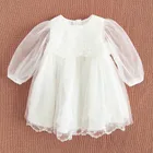 Cool Club, Sukienka dziewczęca z długim rękawem, biała