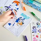Crayola, Bluey, zestaw artystyczny z kolorowankami, naklejkami i flamastrami, 47 elementów