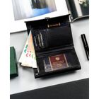 Czarny, skórzany portfel damski na zatrzask - Peterson