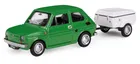 Daffi, Niewiadów, Fiat 126p z krótką przyczepką, pojazd, model metalowy, 1:43, zielony