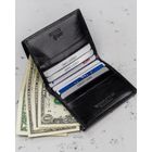 Etui na dokumenty, czarne, skórzane, Rovicky