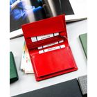 Etui na dokumenty, czerwone, skórzane, Rovicky