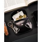 Etui na klucze z portmonetką, czarne, skórzane, 4U Cavaldi