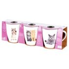 Excellent Houseware, kubki ceramiczne, 220 ml, 3 szt.