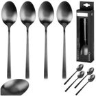 Excellent Houseware, łyżeczki do herbaty, stalowe, czarne, 4 szt.