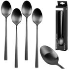 Excellent Houseware, łyżeczki koktajlowe, stalowe, czarne, 4 szt.