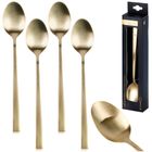 Excellent Houseware, łyżeczki koktajlowe, stalowe, złote, 4 szt.