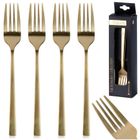 Excellent Houseware, widelczyki deserowe, stalowe, złote, 4 szt.