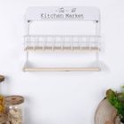 Excellent Houseware, wieszak na ręcznik papierowy z półką, metalowy biały