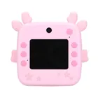 Extralink, zestaw: Jelonek, drukarka termiczna z aparatem, różowa + papier termiczny, 3 szt.