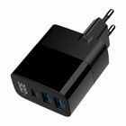 Gembird, szybka ładowarka sieciowa, 3-portowa, USB-A + USB TYP-C, 30W, LCD, czarna