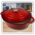 Hage, brytfanna żeliwna, emaliowana, gęsiarka, czerwona, 6l