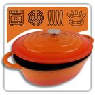 Hage, emaliowana brytfanna żeliwna, gęsiarka, pomarańczowa, 6l