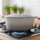 Hage, emaliowana brytfanna, żeliwna, szara, 6l