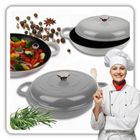 Hage, emaliowany garnek, płaski, żeliwny, szary, 30 cm, 3l