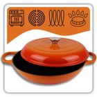 Hage, emaliowany garnek żeliwny, płaski, pomarańczowy, 30 cm, 3l