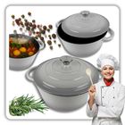 Hage, emaliowany garnek, żeliwny, szary, 26 cm, 5l