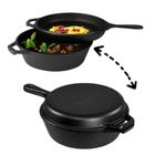 Hage, rondel żeliwny z patelnią 3w1, brytfanna