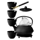 Hage, zestaw dzbanek żeliwny, z filiżankami, czarny, 4-60 ml, 900 ml