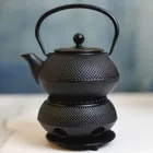 Hage, zestaw dzbanek żeliwny, z filiżankami i podgrzewaczem, czarny, 4-60 ml, 900 ml