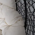 HaloFuture, fotel wiszący, dwuosobowy, kokon, czarny, beżowa poduszka