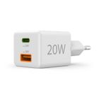 Hama, Power Delivery, ładowarka sieciowa, USB‑C, USB‑A, 20W, biała