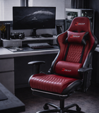 Hedo, fotel gamingowy z podnóżkiem, czerwony