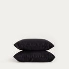 Homla, Bamsa, zestaw dwóch poszewek, z satyny bambusowej, czarny, 50-60 cm