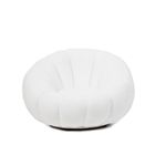 Homla, Douill, Fotel obrotowy ecru w tkaninie TEDDY, 94-88-62 cm, 869414