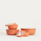 Homla, Kerma, zestaw, misek pomarańczowych z pokrywkami, 4 szt.