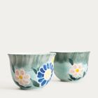 Homla, Limite, zestaw do herbaty, zielony w kwiaty, 3 elementy