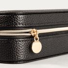 Homla, Linas, szkatułka na biżuterię, z eko skóry czarna, 17,5-8-5 cm