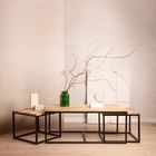 Homla, Maya, zestaw stolików kawowych, lite drewno mango + metal, 110-60-45 cm, 50-50-40 cm