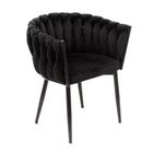 Homla, Prinssi, krzesło, welurowe czarne, 64-54-73 cm