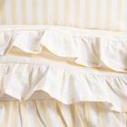 Homla, Trudy, pościel, bawełniana w żółte paski z falbanką, 140-200 cm