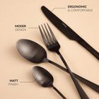 Homla,lugano, zestaw sztućców, czarnych, 24 szt.