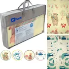 Humbi, dwustronna składana mata edukacyjna z pianki XPE, misie liski i auta, 120-180 cm